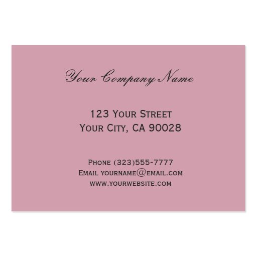 Pink Elegant Pattern Business Cards (back side)