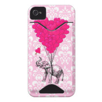 pink elephant and balloons id iphone 4 cover