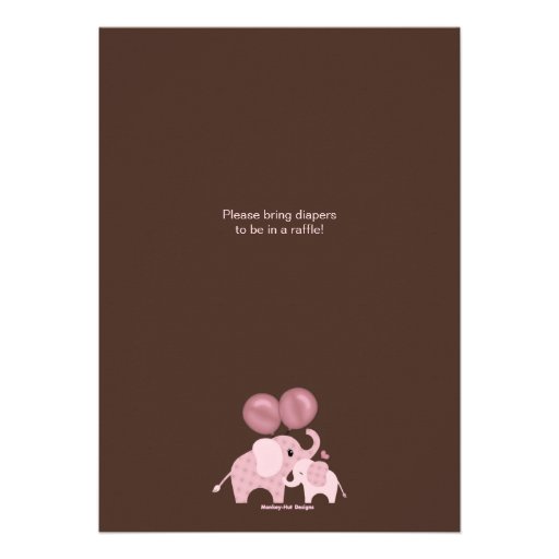 Pink ELEPHANT Baby Shower Invitation CE-P Kiss