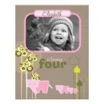 Pink Elephant Family Kid Birthday Party Invitation