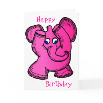 Pink Elephant Greeting Card
