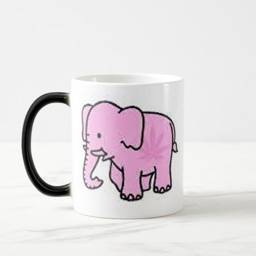 Pink Elephant Heat Sensitive Coffee Mug & Logo Zazzle