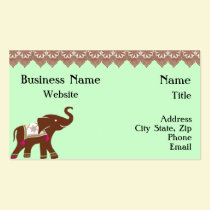 Pink Elephant Henna Business Card business cards