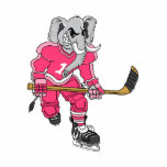 Pink Elephant Hockey Player Acrylic Cut Outs