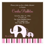 Pink Elephant (It's a Girl) 5x5 Invite