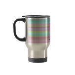 Pink elephant on blue pink stripes coffee mugs