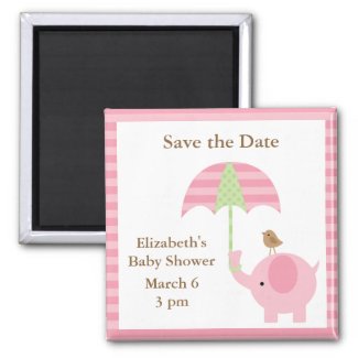 Pink Elephant Save the Date Magnets Magnets