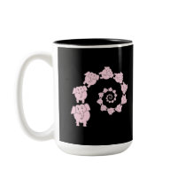 Pink elephant spiral. mugs