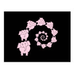 Pink elephant spiral. postcard
