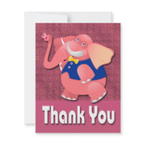 PINK ELEPHANT THANK YOU invitations by dgpaulart PINK ELEPHANT THANK YOU invitations