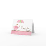 Pink Elephant Thank You Note Card
