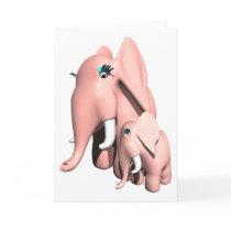 Pink Elephants Greeting Card