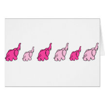 Pink Elephants Greeting Cards