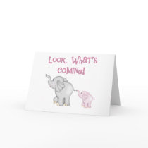 Pink Elephants Look What's Coming cards