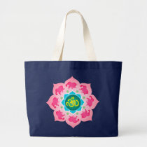 Pink elephants Namaste Lotus Flower Bag bags