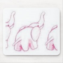 Pink Elephants On Parade Mouse Pads