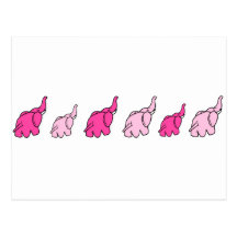 Pink Elephants Post Cards