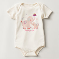 Pink Elephants Umbrella Baby's First Gift T-Shirt shirt