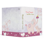 Pink Elephants &amp; Umbrella Baby's First Photo Album 3 Ring Binders