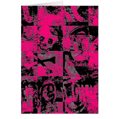Pink Emo Abstract Greeting Card by Artamatik