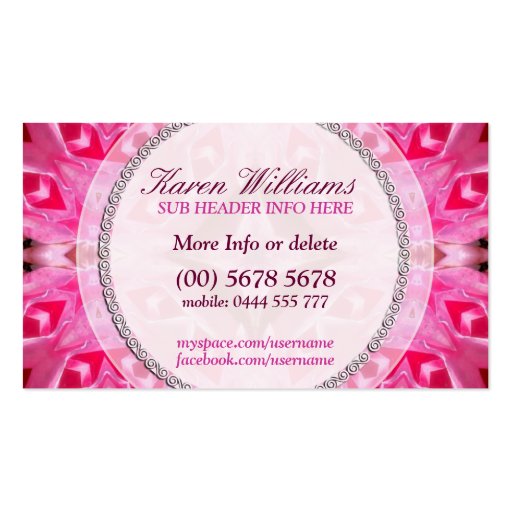 Pink Energy New Age Holistic Business Card