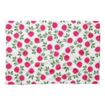Pink English Tea Roses Kitchen Towel