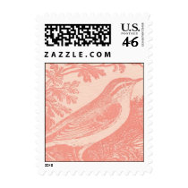 Pink Engraved Bird postage