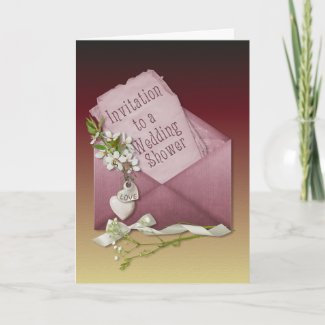 Pink Envelope Wedding Shower card