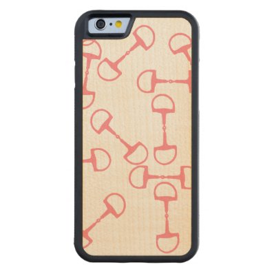 Pink Equestrian Horse Bits Carved® Maple iPhone 6 Bumper Case