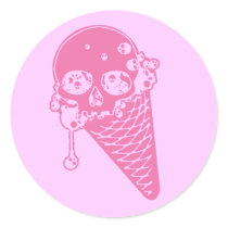 Pink Evil Ice Cream stickers by evilinpink Pink Evil Ice Cream stickers