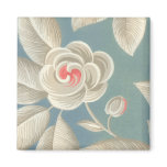 Pink Eye Rose Vintage Wallpaper Fridge Magnets