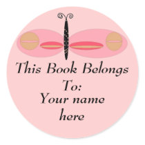 Pink Eyed Butterfly, Book Plates stickers by SeaAngel Pink Eyed Butterfly, Book Plates stickers