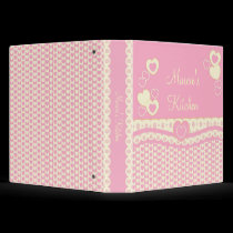 Pink Eyelet and Heart Binder binders