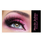 Pink eyeshadow long lashes eyemakeup artist business card template