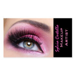 Pink eyeshadow long lashes eyemakeup artist card business card template