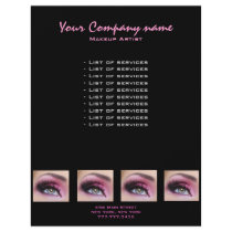 Pink Eyeshadow long lashes eyemakeup artist flyer
