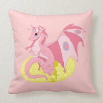 Pink Fae Dragon Hatchling Throw Pillow