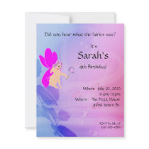 Pink Fairy Birthday Invitation