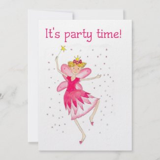 Pink Fairy Party Invitation invitation