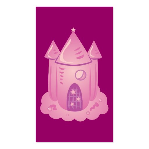 Pink Fairytale Castle Business Cards (back side)