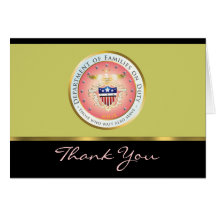 Pink Families on Duty Seal Customize Greeting Greeting Cards