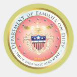 Pink Families on Duty Seal Stickers