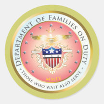 Pink Families on Duty Seal Stickers