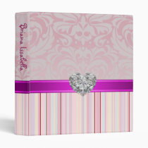 Pink Fanciful Faux Jewel Baby Album Binder