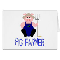 Pink Farmer Pig Blue Pig Farmer cards
