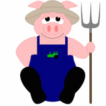 Pink Farmer Pig Cut Outs