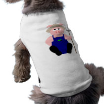 Pink Farmer Pig Pet Tee Shirt
