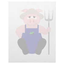 Pink Farmer Pig Letterhead Template