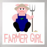 Pink Farmer Pig Pink Farmer Girl Print