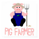 Pink Farmer Pig Pink Pig Farmer posters by animalacres Pink Farmer Pig Pink Pig Farmer posters